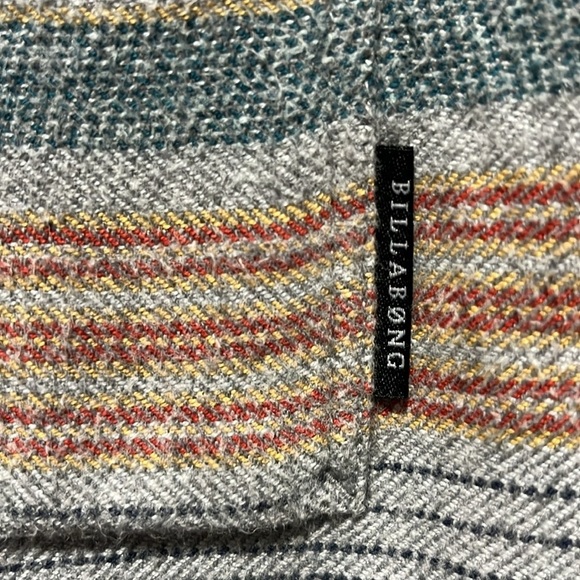 Men's Striped Hooded Jacket Button Down Gray Blue Sz Small Casual - Picture 6 of 11